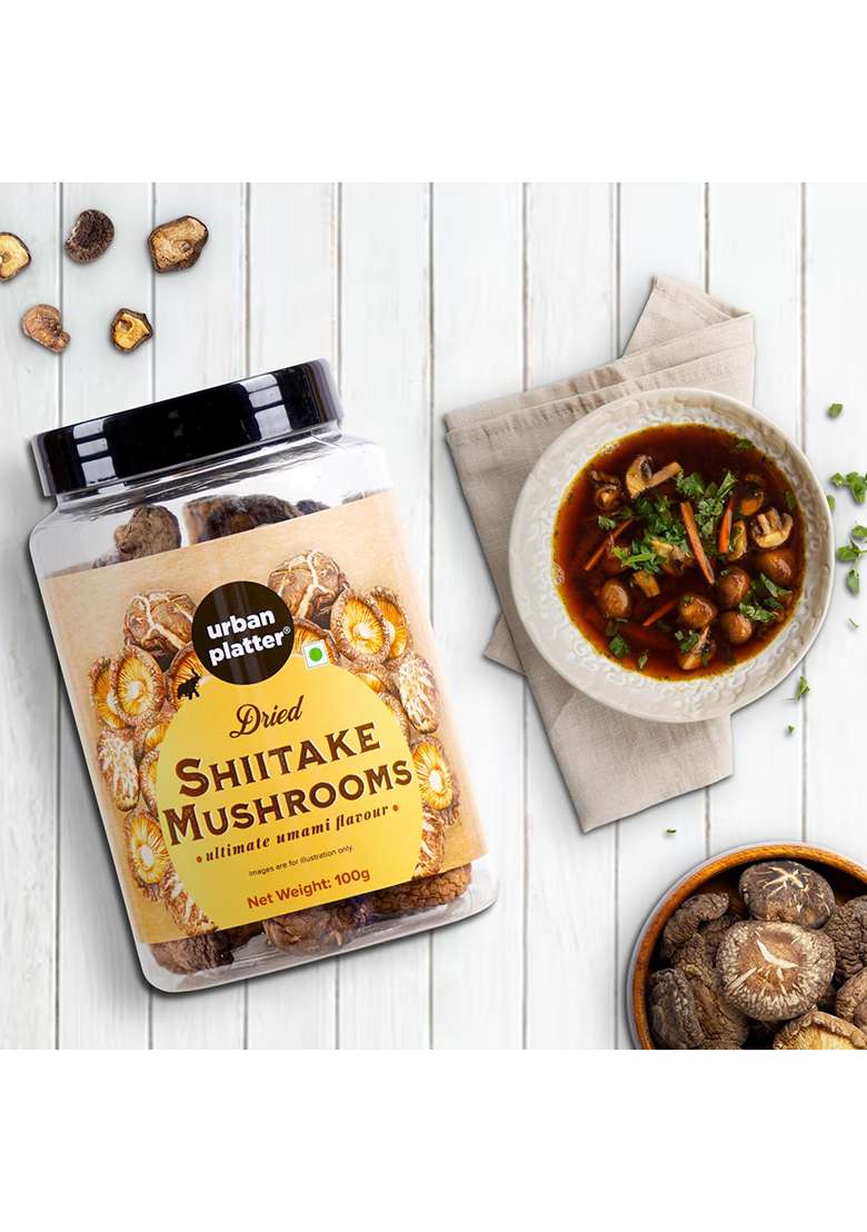 Urban Platter Dried Shiitake Mushrooms, 100G (Umami-Rich | Perfect For Asian Soups, Stir-Fries & Sushi Rehydrates Quickly) - Indya