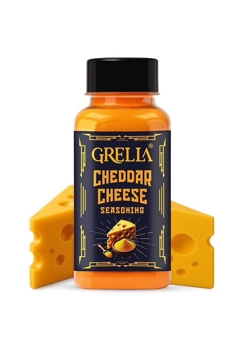 Grella Cheddar Cheese Powder For Popcorn |125 G | Pop Corn Seasoning Masala Pasta, Pizza, French Fries, Biryani, Chicken, Mac And Cheese, Taco, Makhana, Omelets