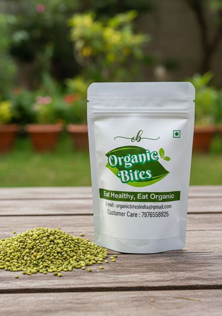 Organic Bites Green Methi Seeds (Hari Dana Methi/Green Fenugreek Seeds) -200 Gm - Indya