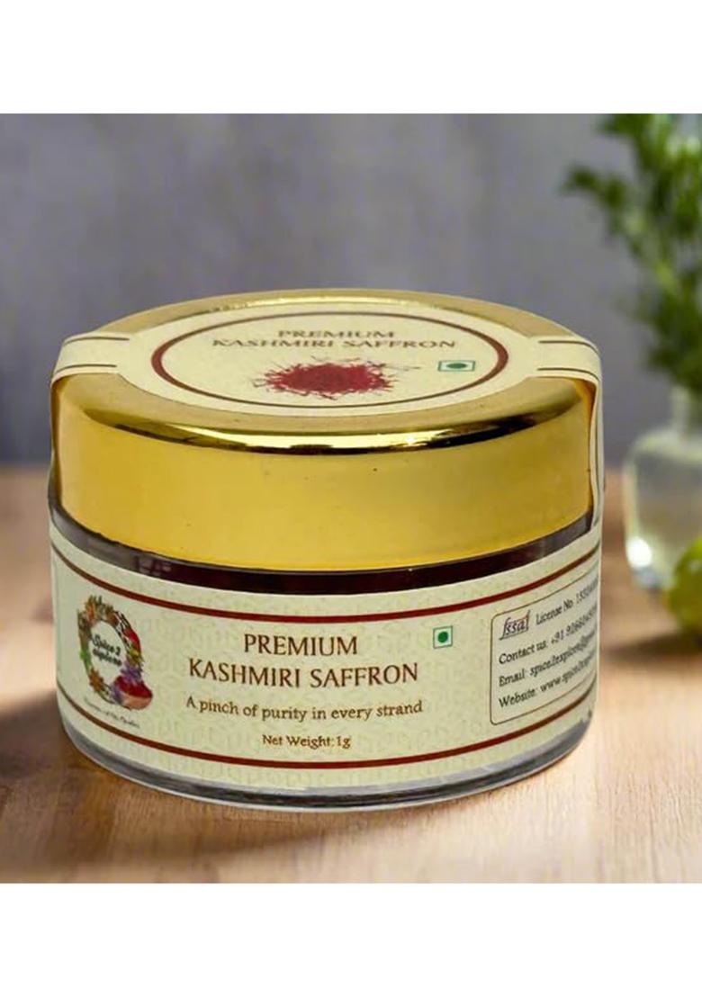 Spice2Nuts Premium Kashmiri Saffron, Pure Grade A, Glass Jar (2 Gram)