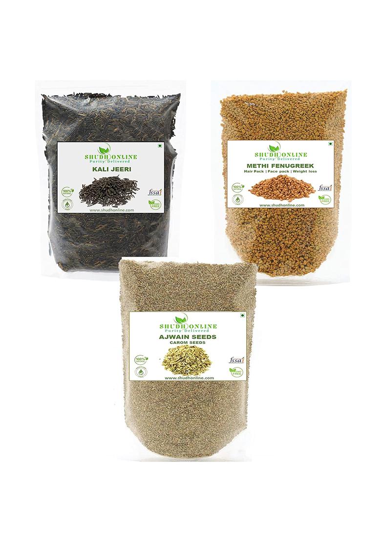 Shudh Online Methi, Ajwain, Kali Jeeri Combo Pack