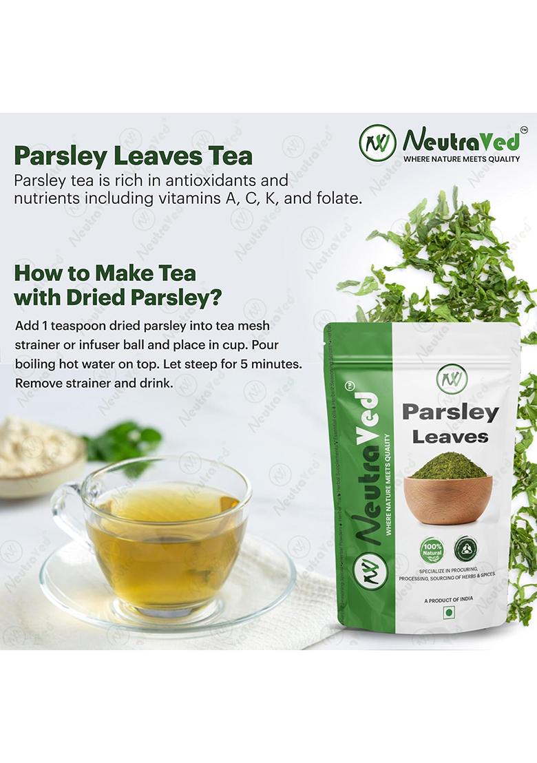 Neutraved Parsley Dried Leaves (Flakes) 70 Grams | Export Grade Herb For Seasoning Pasta, Curries, Sauces And Tea No Added Colour Preservatives Food-Grade Stand-Up Zipper Pouch