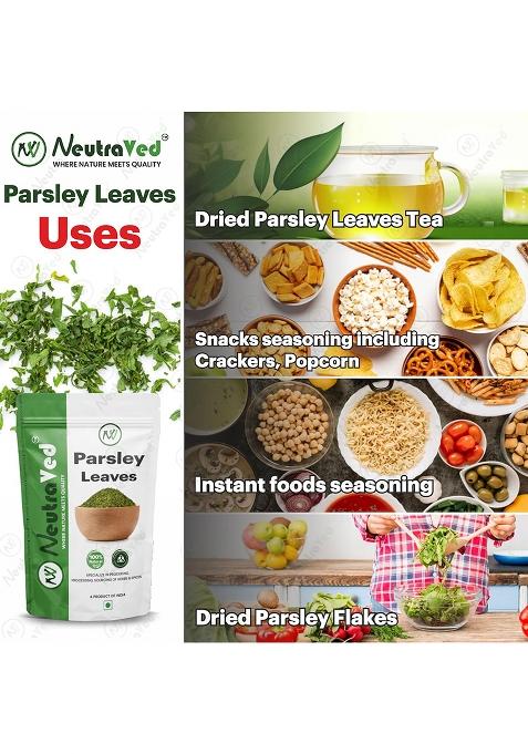 Neutraved Parsley Dried Leaves (Flakes) 70 Grams | Export Grade Herb For Seasoning Pasta, Curries, Sauces And Tea No Added Colour Preservatives Food-Grade Stand-Up Zipper Pouch