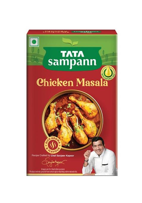 Tata Sampann Chicken Masala With Natural Oils, 100G, Crafted By Chef Sanjeev Kapoor, S Exclusive Tip, Rich Aroma & Flavour