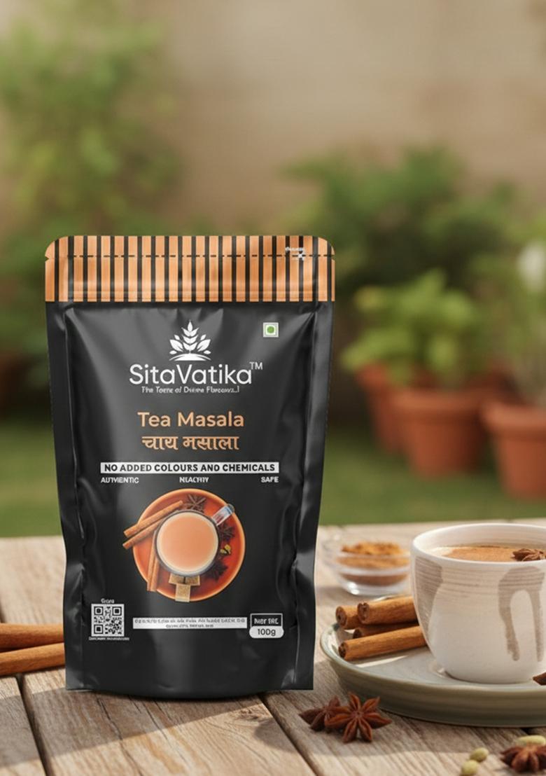 Sitavatika Classic Chai Masala Powder 100G Flavorful Blend Of Spices Culinary Uses Natural Tea No Added Colours And Chemical