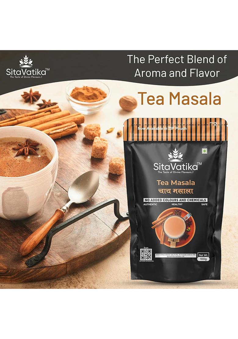 Sitavatika Classic Chai Masala Powder 100G Flavorful Blend Of Spices Culinary Uses Natural Tea No Added Colours And Chemical