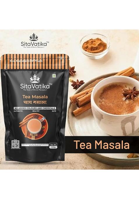 Sitavatika Classic Chai Masala Powder 100G Flavorful Blend Of Spices Culinary Uses Natural Tea No Added Colours And Chemical
