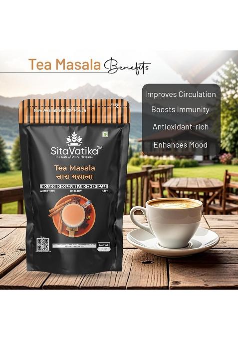 Sitavatika Classic Chai Masala Powder 100G Flavorful Blend Of Spices Culinary Uses Natural Tea No Added Colours And Chemical