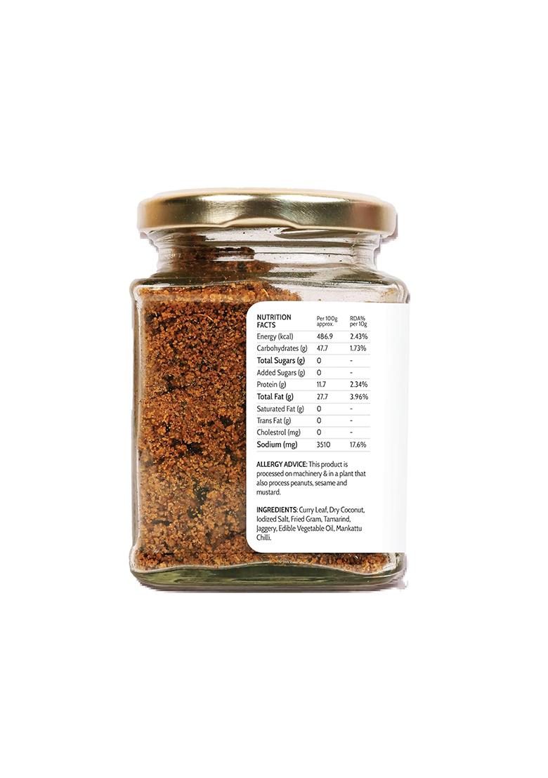 Homemade Love Curry Leaves Chutney Podi (150G) | Kadi Patta Chatni Powder Crafted With Fresh Leaves, Roasted Lentitls, Dried Red Chillies And Mix Spices No Artificial Preservatives