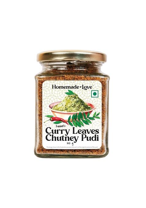 Homemade Love Curry Leaves Chutney Podi (150G) | Kadi Patta Chatni Powder Crafted With Fresh Leaves, Roasted Lentitls, Dried Red Chillies And Mix Spices No Artificial Preservatives