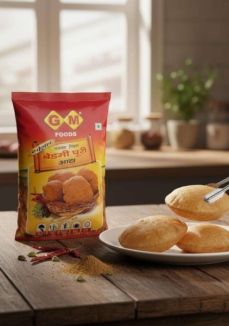 Gm Foods Bedmi Puri Atta Mix 500G | Traditional Masala Flour For Crispy & Flavourful Poori Easy To Cook High In Fibre Authentic Indian Recipe - Indya