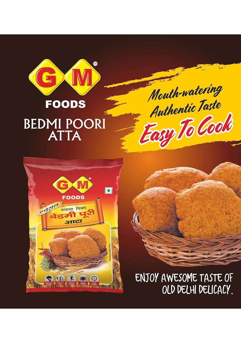 Gm Foods Bedmi Puri Atta Mix 500G | Traditional Masala Flour For Crispy & Flavourful Poori Easy To Cook High In Fibre Authentic Indian Recipe - Indya