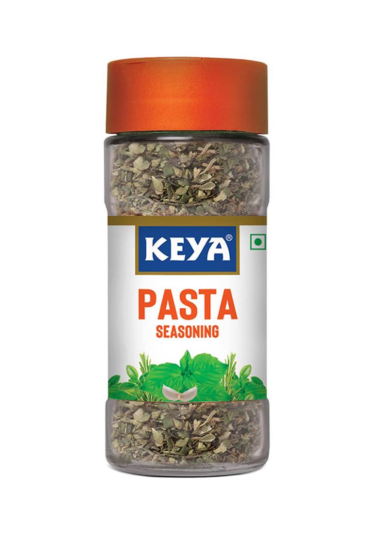 Keya Pasta Seasoning | All Natural & Healthy Spice Blend For Pizza, More Glass Bottle Premium Herbs And Spices Contains Freeze Dried Herbs| Export Quality No Preservatives The Rich Aroma That Lasts 45G