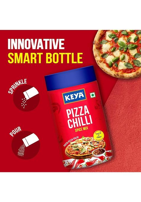 Keya Pizza Chilli Flakes | Seasonings |Multipurpose Seasoning| Zero Added Colours, Fillers, Additives & Preservatives 100% Natural Perfect For Pizza, Pasta, Potato, Sweet Corn, Makhana| 60G