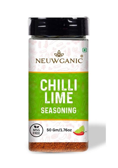 Neuwganic - Chilli Lime Seasoning Powder Tangy & Spicy Ideal For Snacks, Tacos, Fruits, Salads, Marinades 50 Gm