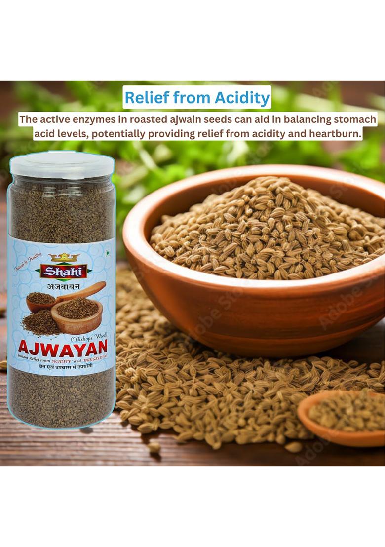 Shahi 100% Organic Roasted Ajwain Seeds 200G Pack | Carom Aromatic Digestive Support Mukhwas Ajwayan/Ajowan Health Benefits