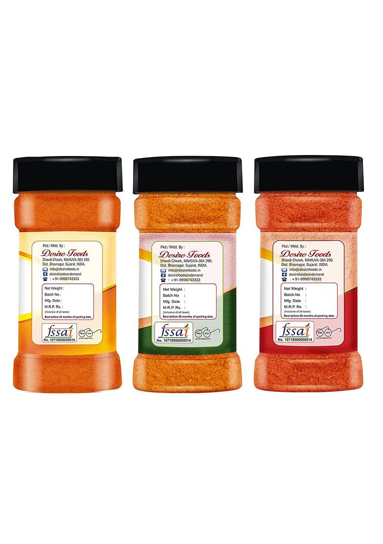 Desire Popcorn Seasonings Combo (Cheese,Tomato & Mexican) 50 Gram Each Perfect For Popcorn, Pasta, Pizza, Nachos, Fries | Rich Creamy Cheese Flavor Versatile Topping Snacks