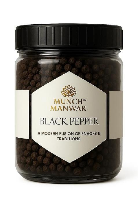 Munch Manwar Premium Whole Black Peppercorns, Natural Aromatic Spice For Cooking And Seasoning, Handpicked Quality (1 Kg)