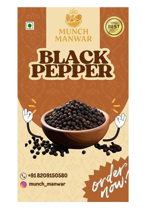 Munch Manwar Premium Whole Black Peppercorns, Natural Aromatic Spice For Cooking And Seasoning, Handpicked Quality (1 Kg)