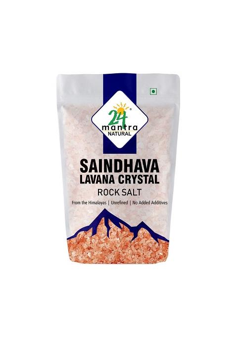 24 Mantra Organic Natural Saindhava Lavana Crystal Rock Salt , 1 Kg