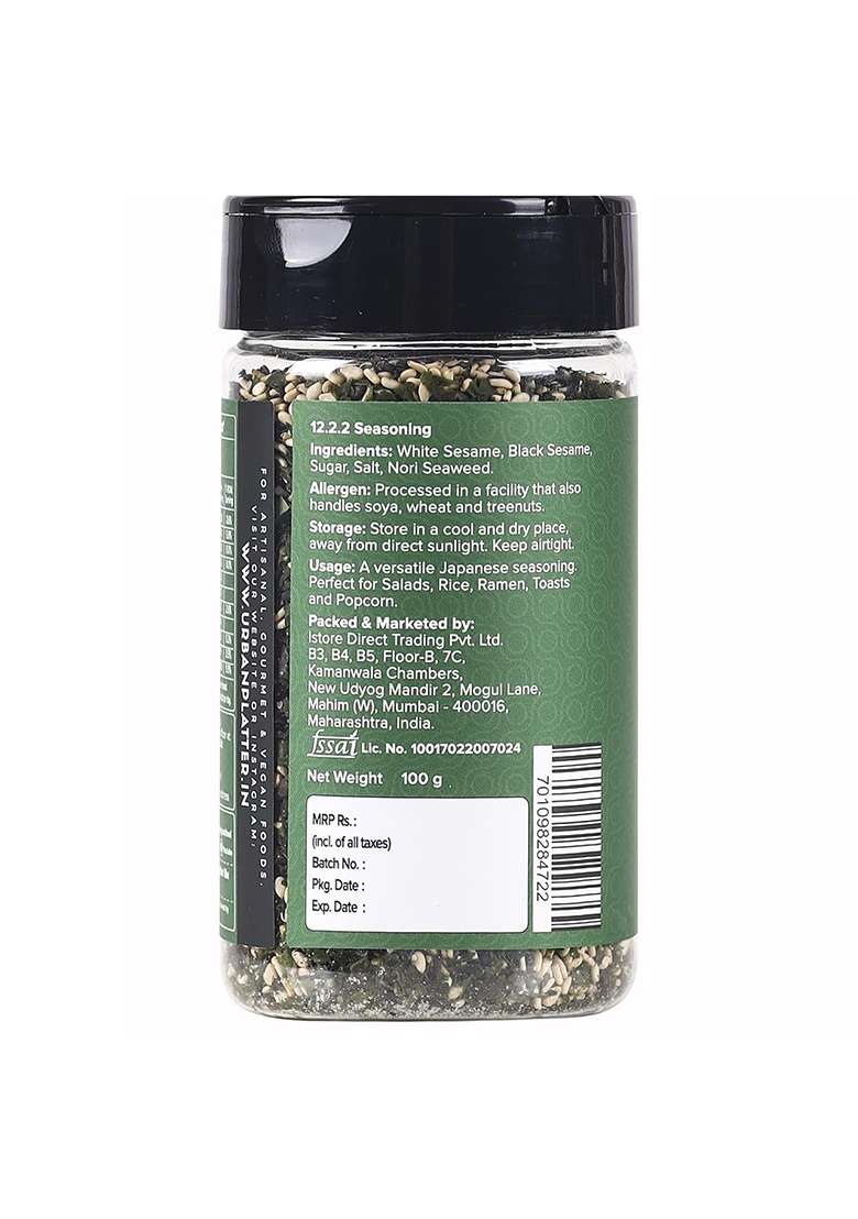 Urban Platter Nori Komi Furikake Seasoning, 100G (Japanese Style, Made With Ao Nori, Sesame Seeds, Pink Salt, Season Rice Balls, Sprinkle On Japanese Appetizers And More) - Indya