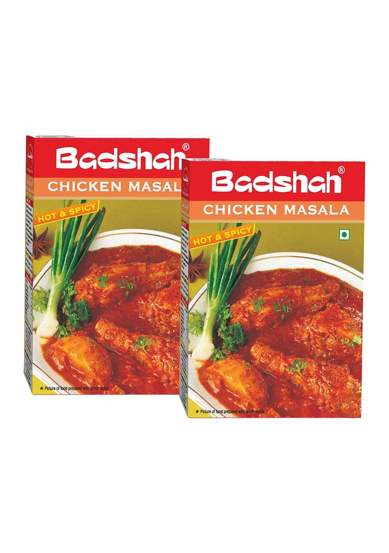 Badshah Chicken Masala Powder | Blended Spice Mix For Healthy Delicious & Flavourful Cooking Easy To Cook Hygienically Packed No Preservatives 200 Gram (100 Grams X 2)