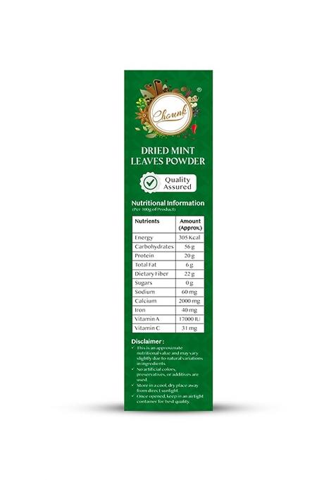 Chounk Natural Mint Powder Dry 100Gm| Pudina With No Added Flavors & Preservatives | Leaves Powders