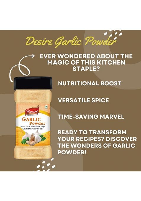 Desire Dehydrated Garlic Powder, 100G | No Additives, Ideal For Cooking, Seasoning, And Baking Natural Flavor Enhancer