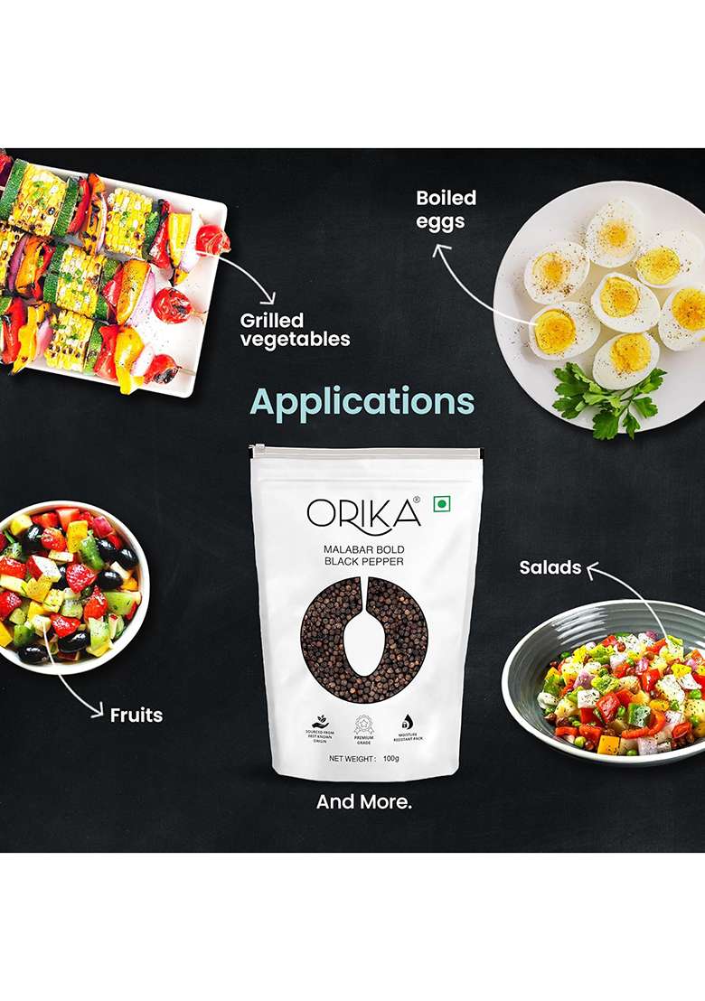 Orika Malabar Bold Black Pepper 100G - Indya