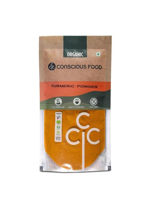 Conscious Food Turmeric Powder | 200G Certified Organic Antioxidant & Anti-Inflammatory Iron-Pounded Pure Haldi