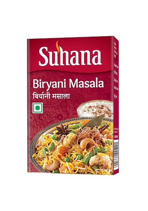 Suhana Masala Powder - Biryani 100G Carton, A Flavourful Spice Blend For Multipurpose Rice Preparation With No Added Msg