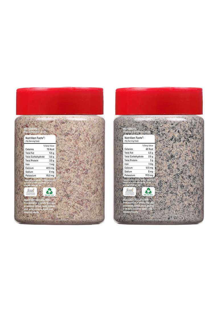 The Chef Co. & Acw Combo Of Phase 1 (150Gm) And 2 (130Gm) | Seed Cycling Mix Flax Seeds Pumpkin Blend Sesame Sunflower 100% Natural Healthy Snack - Indya