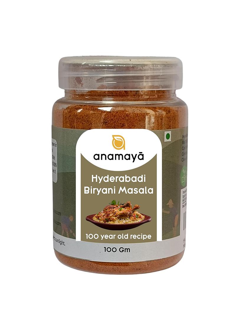 Anamaya Hyderabadi Biryani Masala Powder 100G | Authentic Spice Blend For Veg & Non-Veg Biryani, Pulao No Preservatives, Just Add Salt Ready-To-Use Mix
