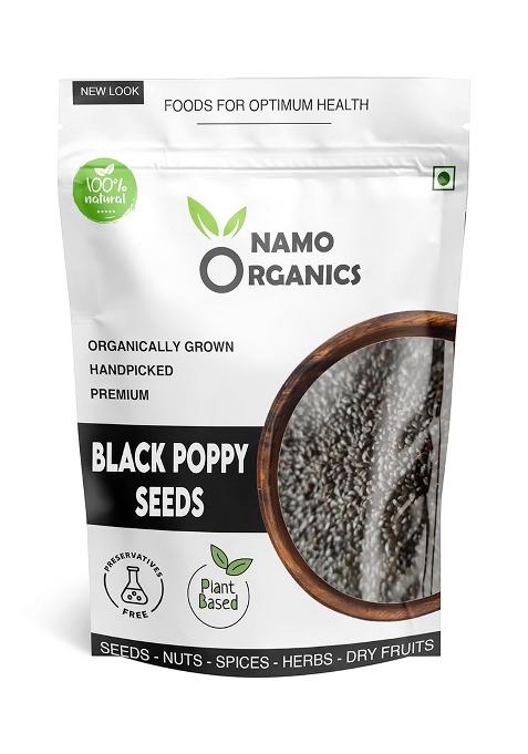 Namo Organics - Black Poppy Seeds 100 Gram 100% Natural Khus For Cooking & Baking