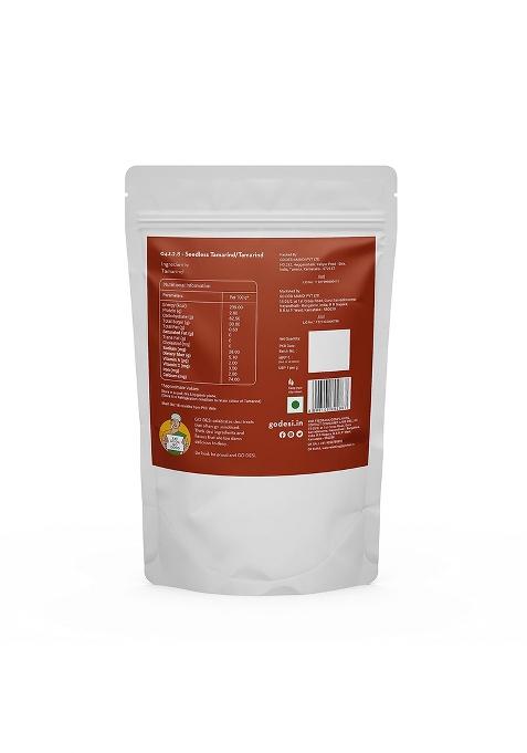 Go Desi Seedless Tamarind Slab, Imli, 100% Clean And Fresh, Soft Delicious, 200G