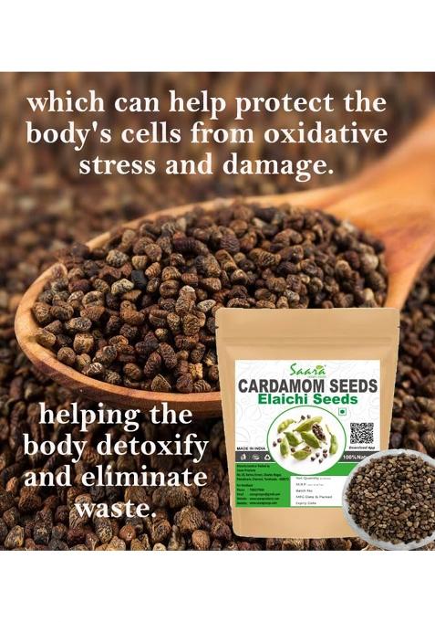 Saara Herbal Fresh Cardamom Seeds, 50G, Elaichi Dana, Elakkai Vidhai, Velchi Seed, (Pack Of 1 X 50Gm)