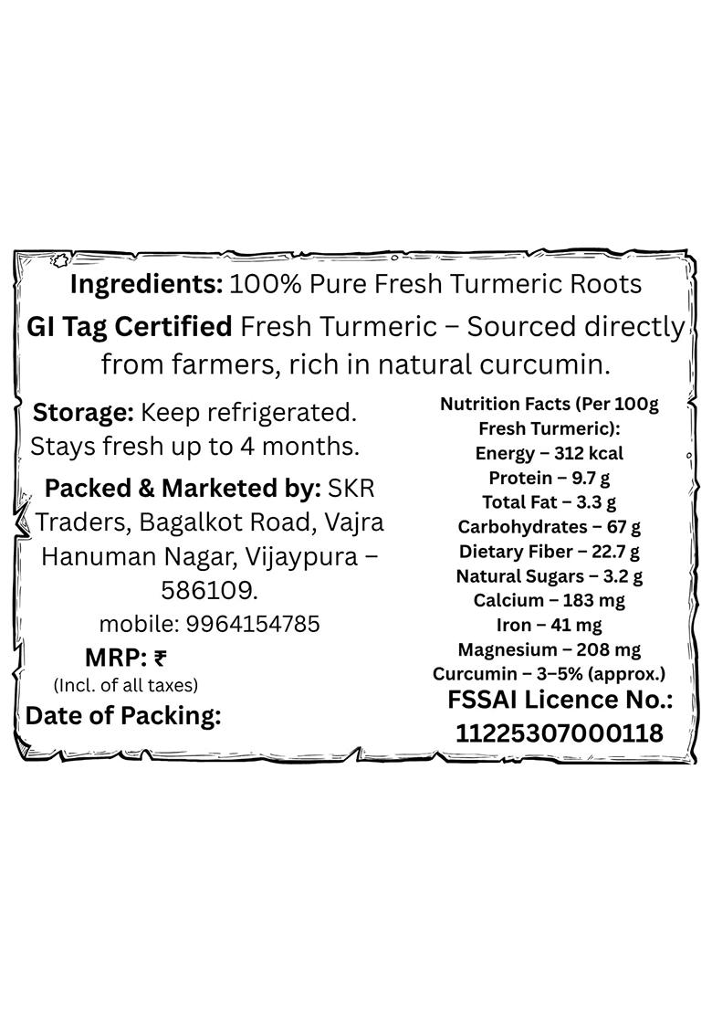 Prakritipure Fresh Turmeric 900G (Kacchi Haldi ) 100% Natural & Chemical-Free, High Curcumin, Handpicked Raw Root Ideal For Cooking,Herbal Tea, Skincare Traditional Use (Kacha Halud)|Taaja Pasupu| Organic| Pachamanjal |Kachi |