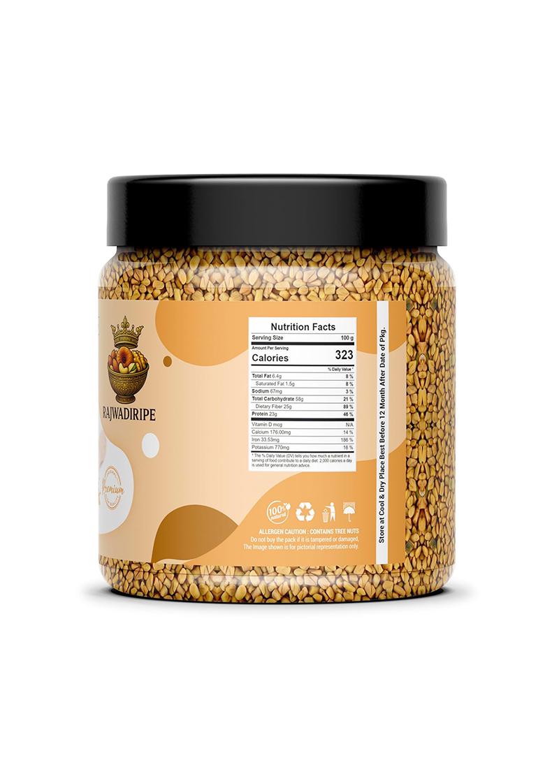 Rajwadiripe Organic Fenugreek Seeds | Whole Natural Sabut Methi Dana Chemical-Free & Unpolished Ideal For Cooking Health Benefits (500Gm)