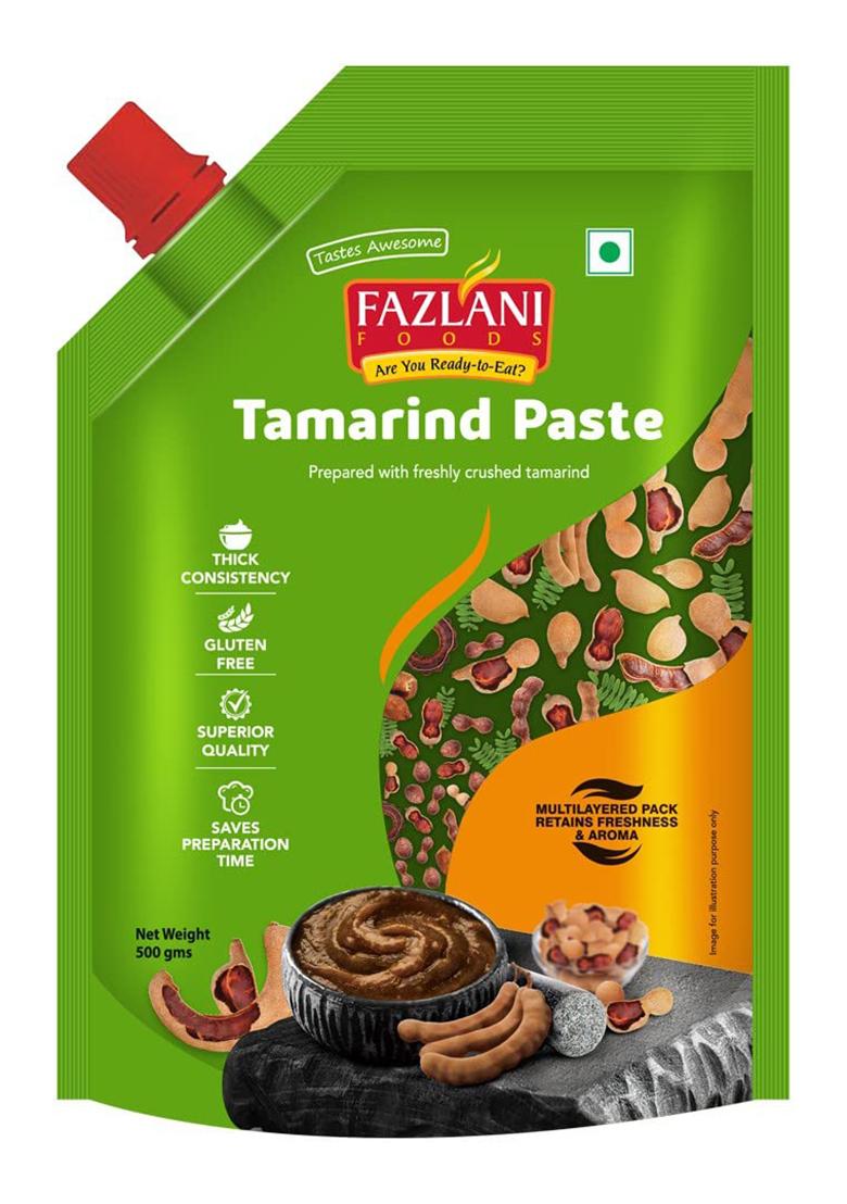 Fazlani Foods Fresh Tamarind Paste | Ready-To-Use, Thick & Coarse Tangy Sweet Flavor 500 Grams Pack Of 1