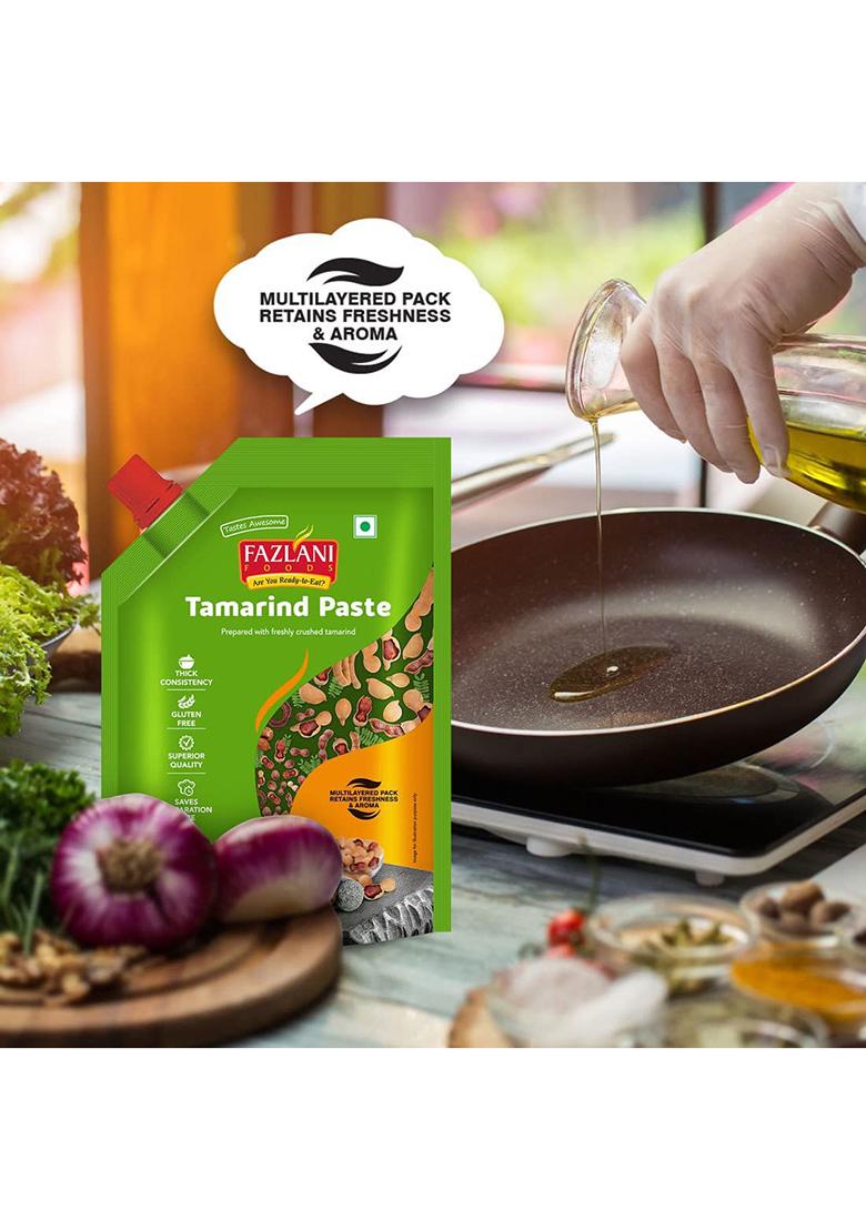 Fazlani Foods Fresh Tamarind Paste | Ready-To-Use, Thick & Coarse Tangy Sweet Flavor 500 Grams Pack Of 1