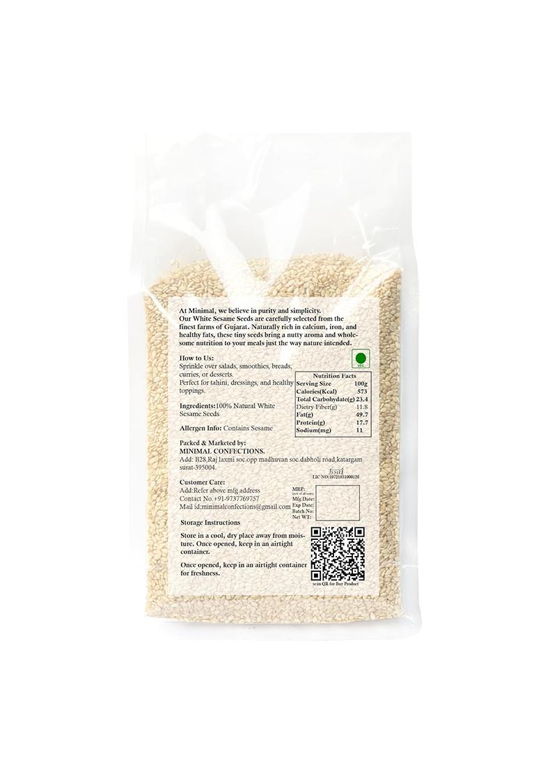 Minimal Raw Organic White Sesame Seeds 1Kg