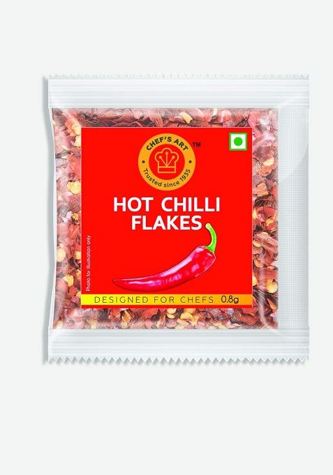 Food Service India Chef'S Art Hot Chilli Flakes Sachets (150 Pcs)