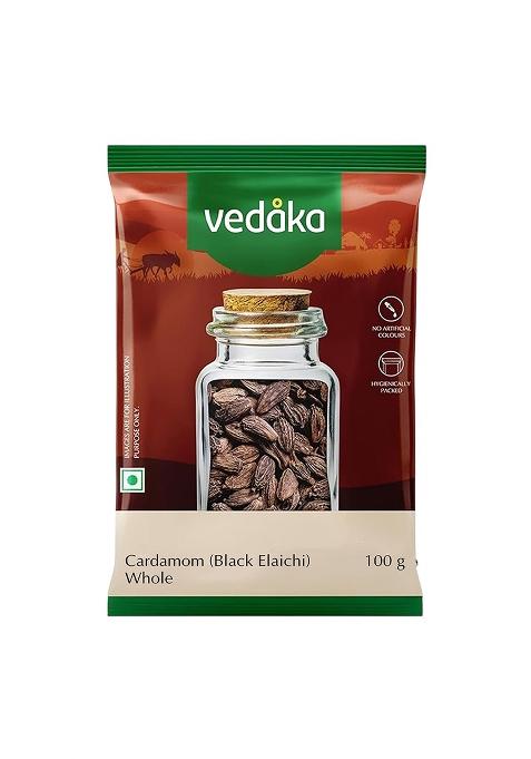 Vedaka Amazon Brand - Black Cardamom (Kaale Elaichi), 100G