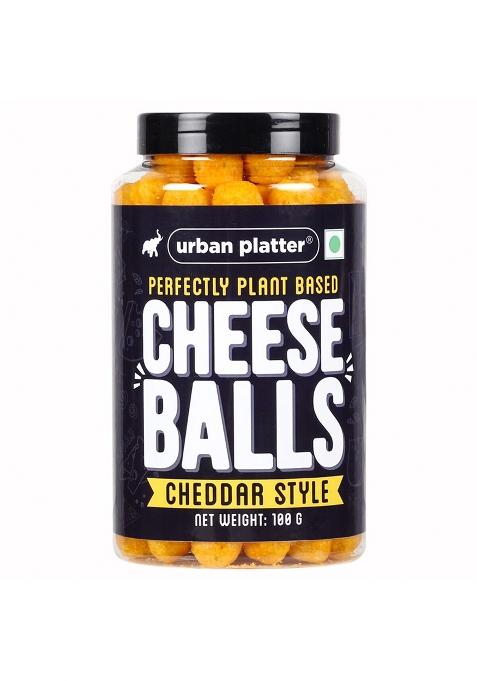 Urban Platter Cheese Balls, 100 Grams (Cheddar Flavour, Plant-Based Snack)