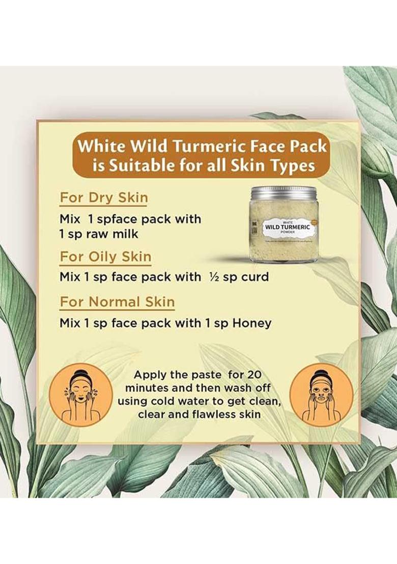 Looms & Weaves White Wild Turmeric Powder 50 Gm (Rarely Available And Nature'S Best Remedy For Skin Care)