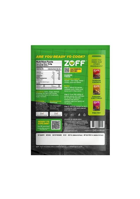 Zoff Tikka Paneer Masala Marinade Mix