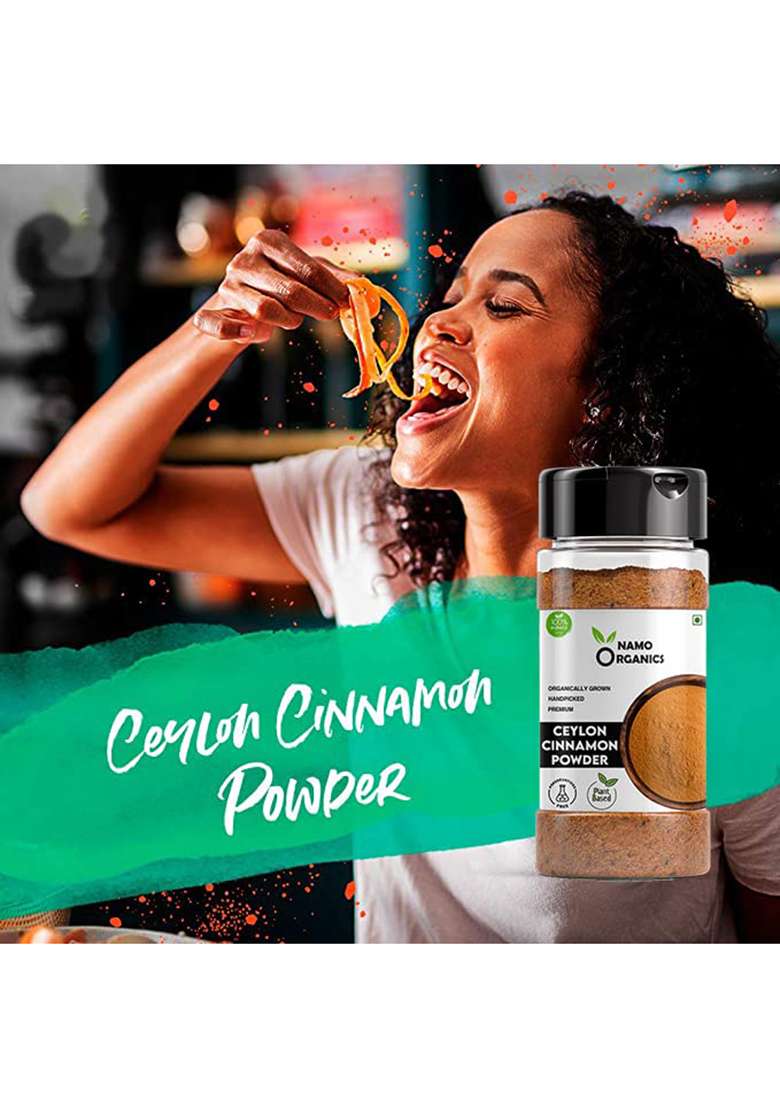 Namo Organics Ceylon Cinnamon Powder - 100G (50Gx2) Dalchini Sticks Grounded | Perfect For Baking, Cooking & Smoothies - Indya