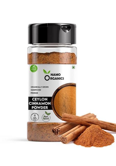 Namo Organics Ceylon Cinnamon Powder - 100G (50Gx2) Dalchini Sticks Grounded | Perfect For Baking, Cooking & Smoothies