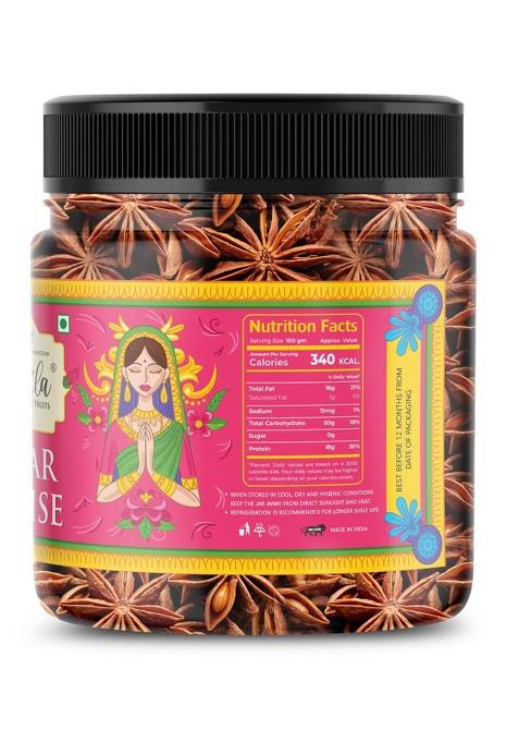 Lila Dry Fruits Star Anise 100 Grams | Aromatic And Flavorful Dried Pods For Cooking Baking Indian Whole Spices Kitchen Chakri Phool Khada Masala Perfect Gifting