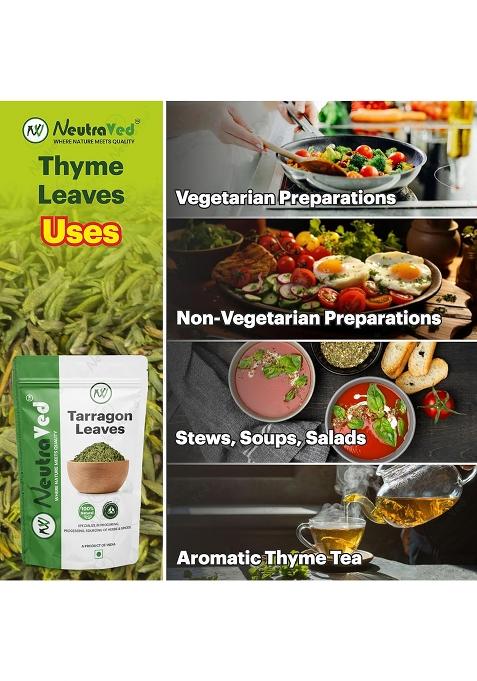 Neutraved Thyme Leaves | Use For Herb Seasoning & Herbal Tea Dried Ground Like Fresh